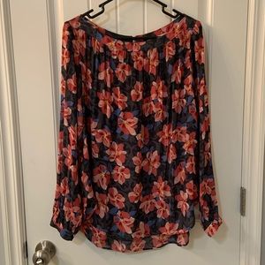 LOFT Floral Boatneck Blouse